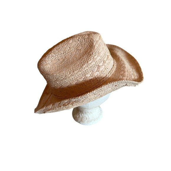 Natural Straw Cowboy Hat 100% Paper Lightweight & Breathable Western - Picture 3 of 5
